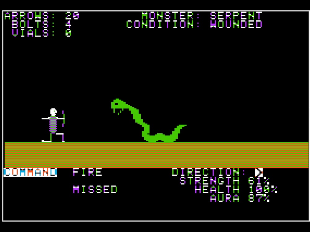 Gameplay of Dragons Eye for Apple II